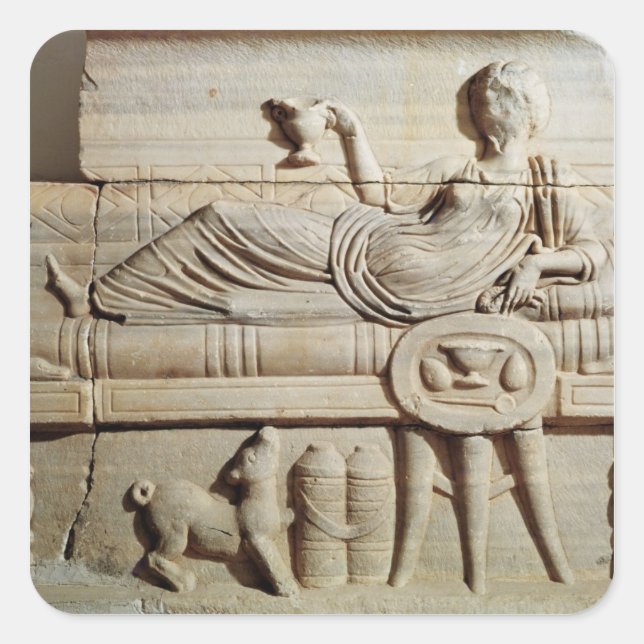 Sticker Carré Détail d'un sarcophage (Devant)