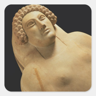 Sticker Carré Détail d'un sarcophage féminin de Cadix, 5e-4e