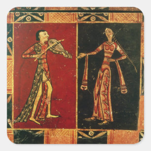 Sticker Carré Détail d'une poitrine mariage représentant un musi