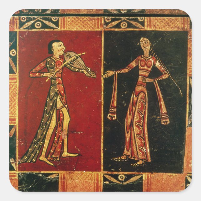 Sticker Carré Détail d'une poitrine mariage représentant un musi (Devant)