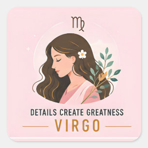 Sticker Carré Détails de la Vierge Créent une Zodiaque Colorée d