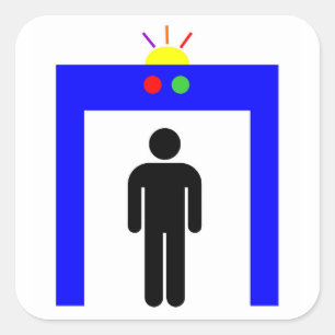 Sticker Carré détecteur de métal de l'aéroport alarme de sécurit