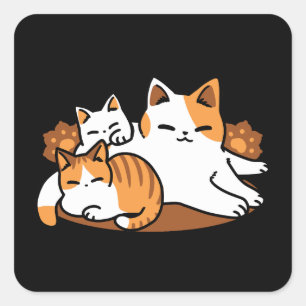 Sticker Carré Détendez-vous Art Chat - 'Laze Furr Days' pour les