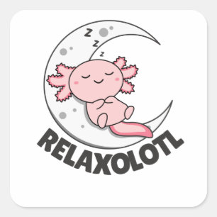 Sticker Carré Détente Axolotl Amateurs, Beaux Animaux Détente
