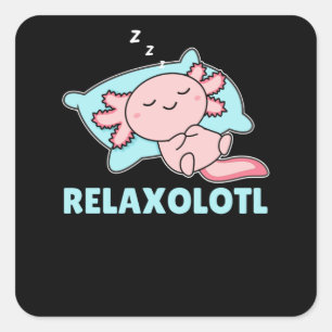 Sticker Carré Détente Axolotl Amateurs, Beaux Animaux Détente