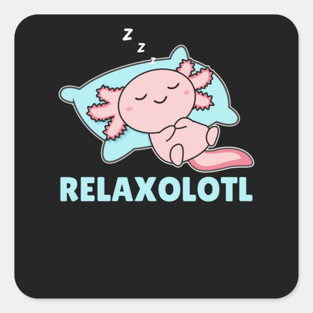 Sticker Carré Détente Axolotl Amateurs, Beaux Animaux Détente (Devant)