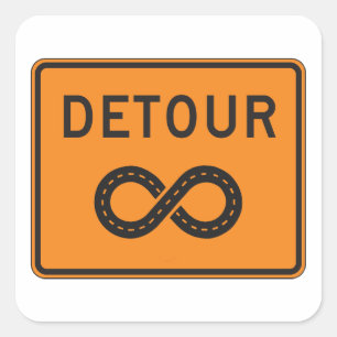 Sticker Carré Détours infinis à vélo