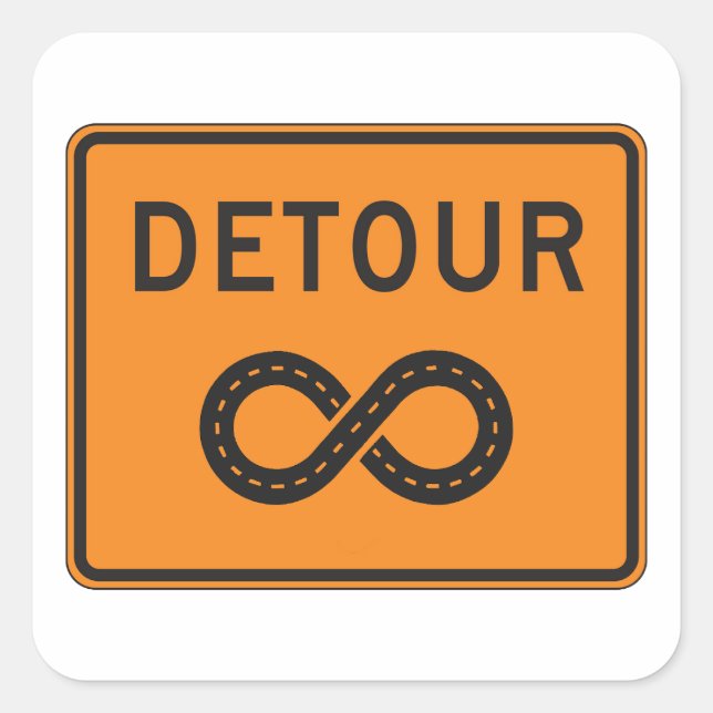 Sticker Carré Détours infinis à vélo (Devant)