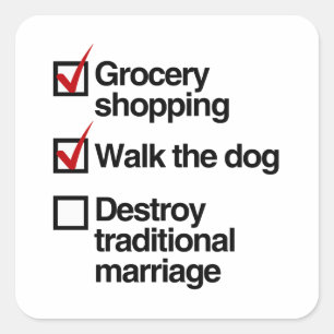 STICKER CARRÉ DÉTRUIRE LE MARIAGE TRADITIONNEL