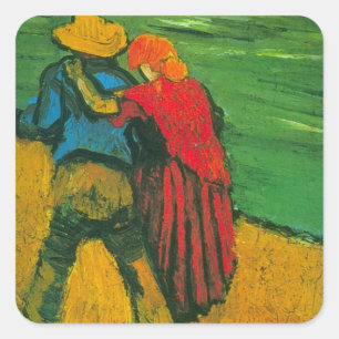 Sticker Carré Deux amoureux par Vincent van Gogh