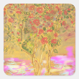 Sticker Carré Deux Camellias Cool