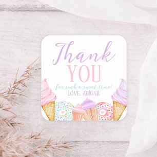 Sticker Carré Deux doux anniversaire