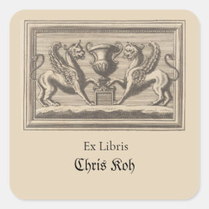 Sticker Carré Deux Griffins et un Trophée modifiables