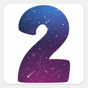 Sticker Carré DEUX LUNE 2e anniversaire Toddler Space Anniversai