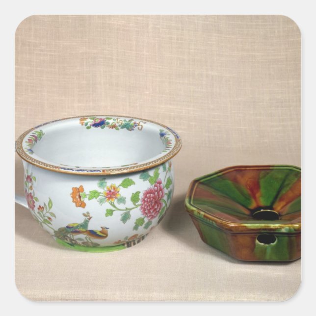 Sticker Carré Deux pots de chambre (Devant)