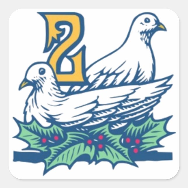 Sticker Carré Deux Turtledoves (Devant)