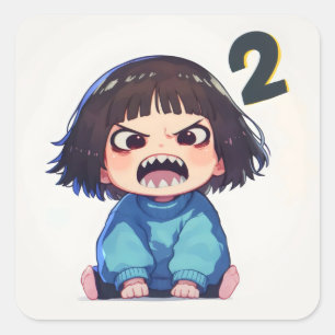 Sticker Carré Deuxième enfant en colère