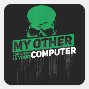Sticker Carré Développeur Sysadmin Engineer Hacker Code d'admin