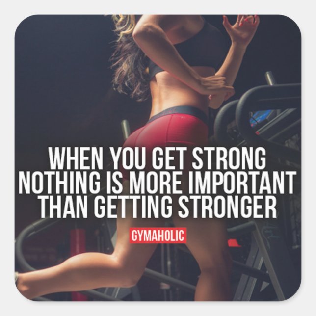 Sticker Carré Devenez plus fort - Motivation de l'entraînement d (Devant)