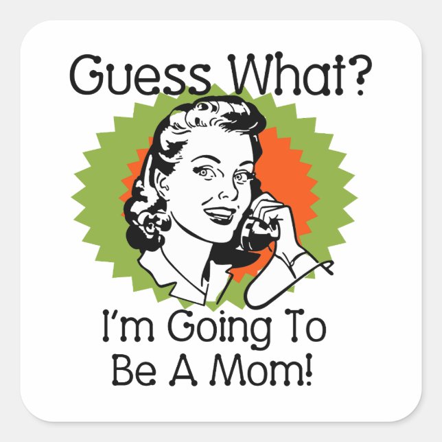 Sticker Carré Devenir maman Vert Bleu (Devant)