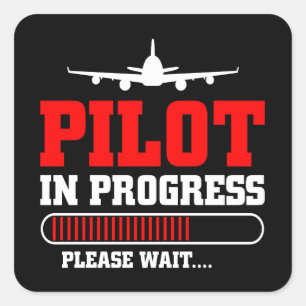 Sticker Carré Devenir pilote Formation aéronautique en cours