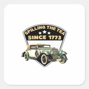Sticker Carré Déverser Le Thé Depuis 1773 Premium