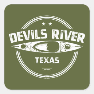 Sticker Carré Devils River Texas Kayak