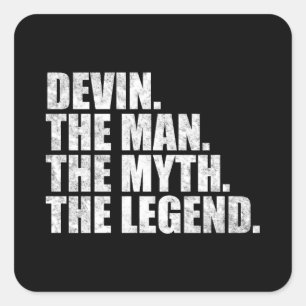 Sticker Carré Devin nom, Devin L'Homme Le Mythe La Légende