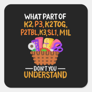 Sticker Carré Devis de Tricot amusant tricot