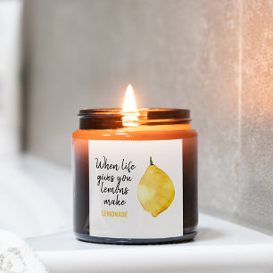 Sticker Carré Devis jaune citron amusant