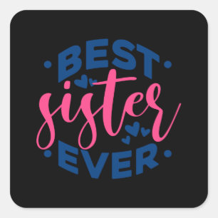 Sticker Carré Devis - Meilleure soeur - sombre