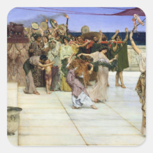 Sticker Carré Dévouement d'Alma-Tadema A au Bacchus