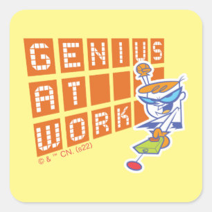 Sticker Carré Dexter "Genius At Work"
