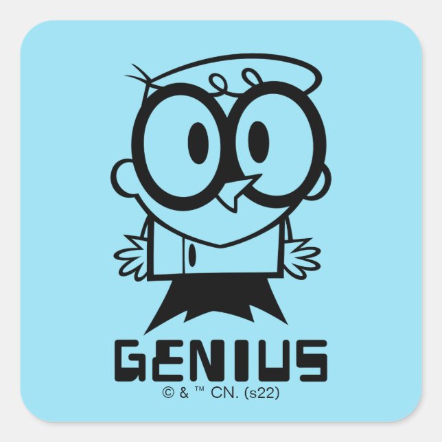 Sticker Carré Dexter "Genius" - Graphique en bref (Devant)