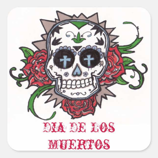 Sticker Carré dia de los muertos (Devant)
