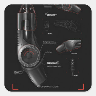 Sticker Carré Diagramme d'un pistolet