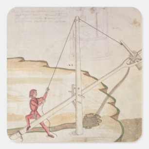 Sticker Carré Diagramme d'une méthode d'approvisionnement en eau