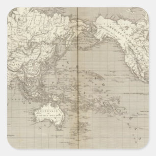 Sticker Carré Diagramme Planisphère du système solaire