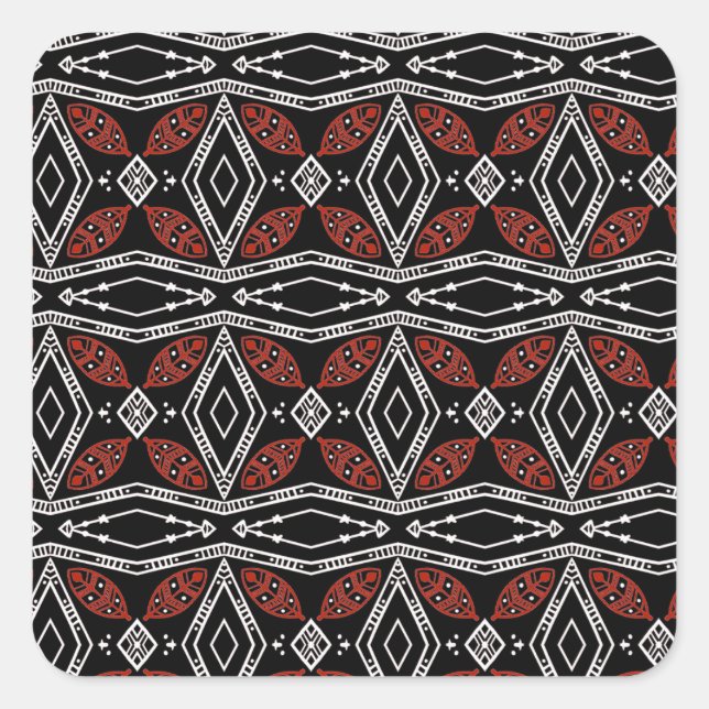 Sticker Carré Diamant tribal (Devant)