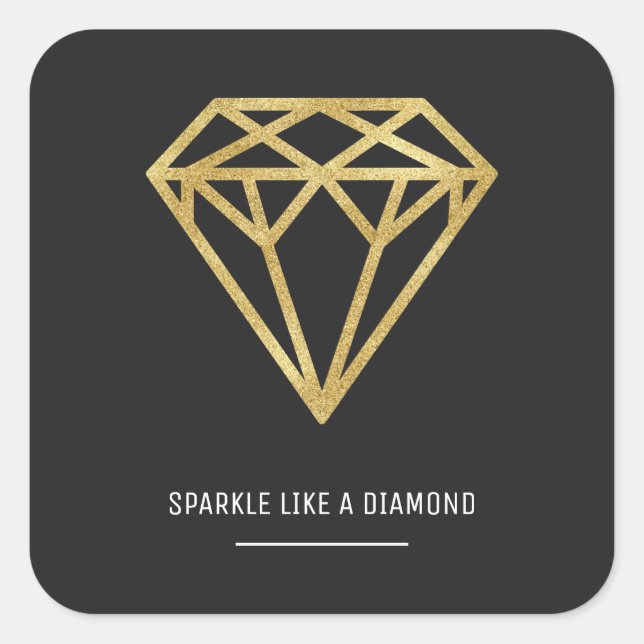 Sticker Carré Diamond d'or (Devant)