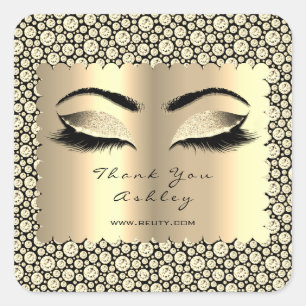 Sticker Carré Diamond Sepia Parties scintillant Gold Lash Eyes M