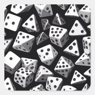 Sticker Carré Dice Delight : Une Cascade géométrique
