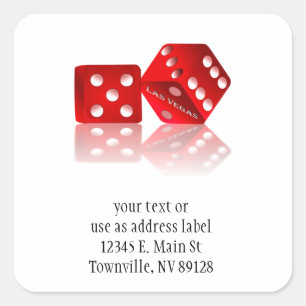 Sticker Carré Dice Las Vegas