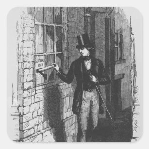 Sticker Carré Dickens plaçant son premier littéraire