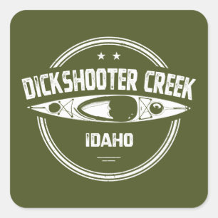 Sticker Carré Dickshooter Creek Idaho Kayaking