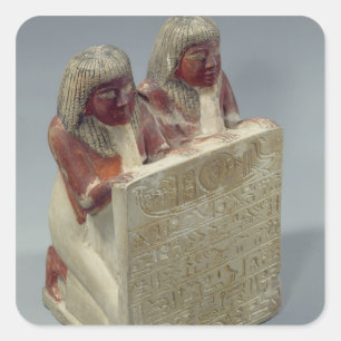 Sticker Carré Didi et Pendua offrant un hymne au dieu soleil Re,