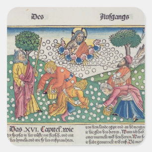 Sticker Carré Dieu 13-22 de l'exode 16 fournit les cailles et la