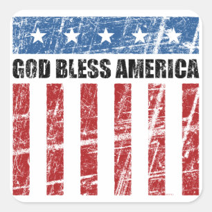 Sticker Carré Dieu bénisse l'Amérique