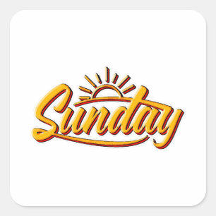 STICKER CARRÉ DIMANCHE MEILLEUR ÉTÉ