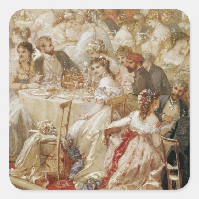 Sticker Carré Dîner aux Tuileries, 1867 (Devant)